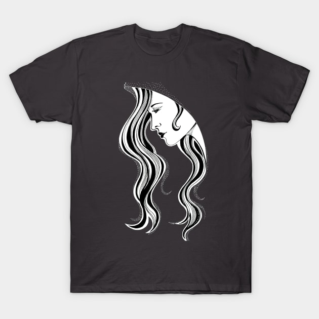 Beautiful girl with perfect hair T-Shirt by Lena Sfinks